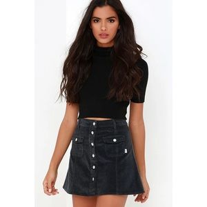 Rhythm Pennylane‎ Washed Black Corduroy Mini Skirt Medium
